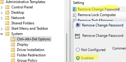 GPO: Remove Change Password 