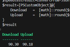 Internet download and upload speed test with PowerShell