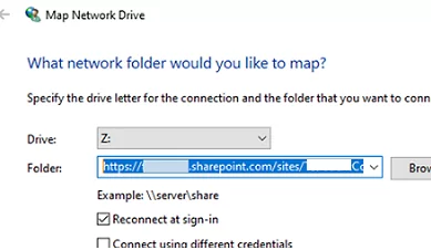 Map SharePoint online library as a network drive over SSL