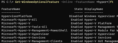 Check if the Hyper-v feature is installed 
