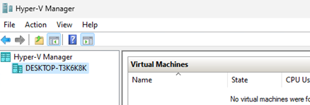 Hyper-V Manager console