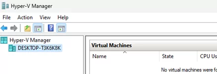 Hyper-V Manager console