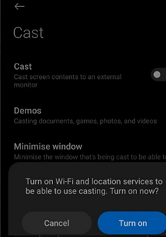 Enable Miracast on Android smartphone