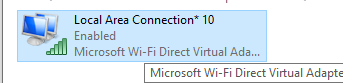 Miracast uses Microsoft Wi-Fi Direct Virtual Adapter