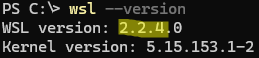 wsl - check versio