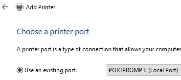 Change print port to PORTPROMPT