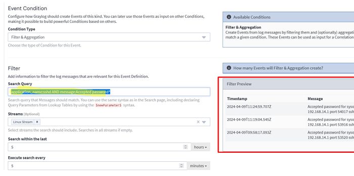 Creating alerts based on Graylog logs