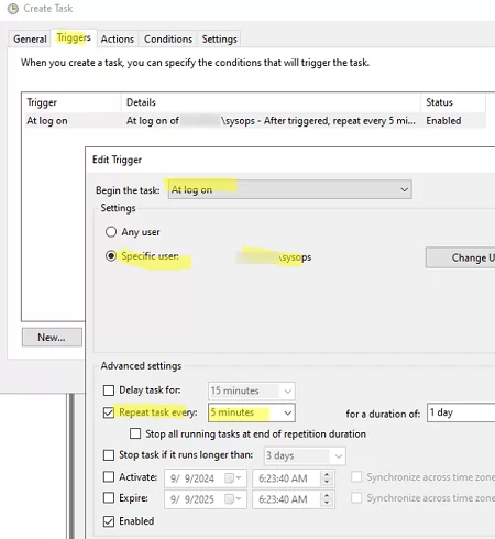 Run PS1 script at logon with Task Scheduler