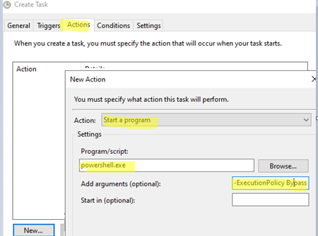 Running a Powershell script from Task Scheduler