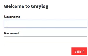 Web interface login - Graylog 