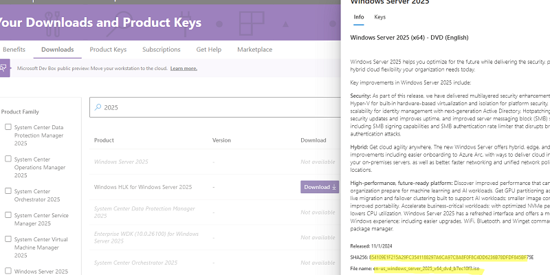 Check official hash/checksums for Windows ISO images 