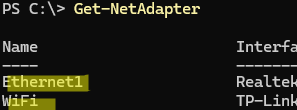 Get-Adapter - list NIC names