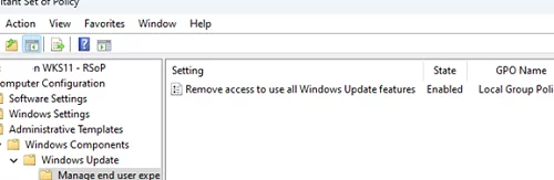 GPO: Remove access to use all Windows Update features 