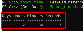 Get system uptime with PowerShell