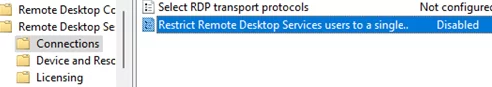 GPO: Restrict Remote Desktop Services users to a single session