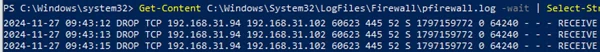 grep view firewall log file