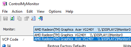 How to turn off or turn on a specific PC monitor with ControlMyMonitor 