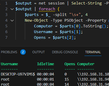 powershell disconnect inactive smb connections