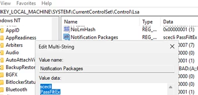 Add password filter on AD domain controller 
