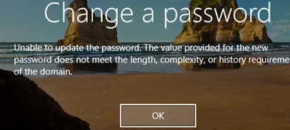 cannot change password, it doesn't meet requirements 