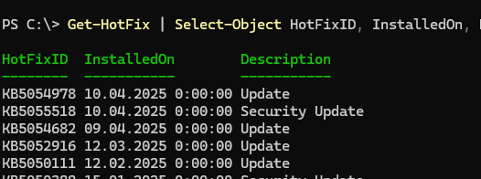 Get-HotFix 