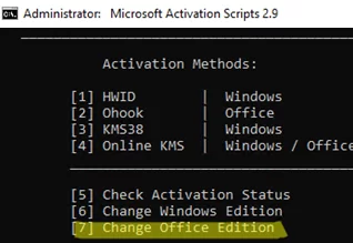 massgrave - Change Office Edition