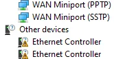 Unknown ethernet controller