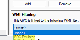 assign wmi filter to gpo