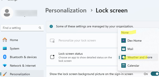 Enable / Disable Widgets on LockScreen in Windows 11