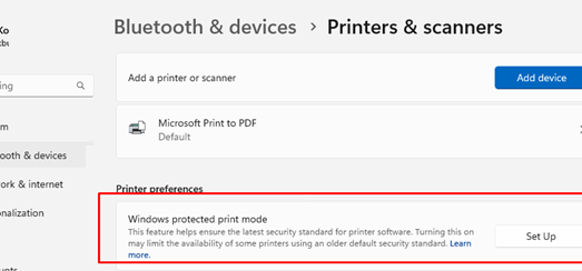 Enable Windows Protected Print on Windows 11