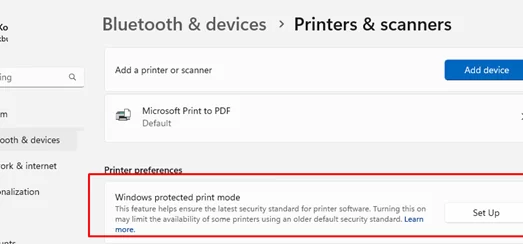Enable Windows Protected Print on Windows 11