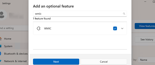 Install WMIC Feature on Demand on Windows 11