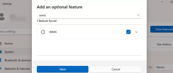 Install WMIC Feature on Demand on Windows 11