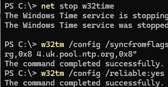 w32tm /config /syncfromflags:manual : set external NTP as reliable time source on domain controller