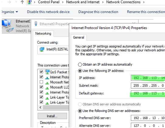 change the IP address on a domain controller