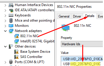 Check unknown device hardware ID (VID and PID))