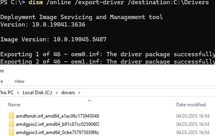 dism /online /export-driver 