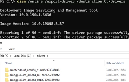 dism /online /export-driver 