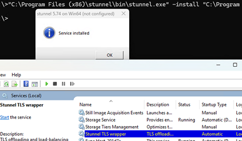 Install Stunnel TLS wrapper service on Windows 