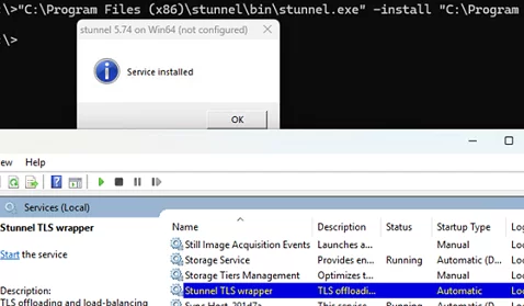 Install Stunnel TLS wrapper service on Windows 