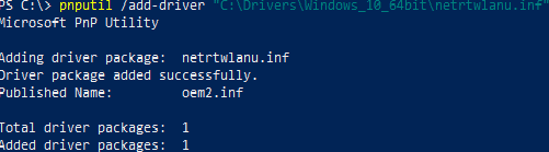 pnputil /add-driver INF