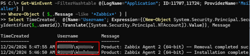 PowerShell script: find out which user removed or installed an app in Windows