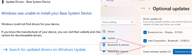  Search for drivers automatically in Windows Update