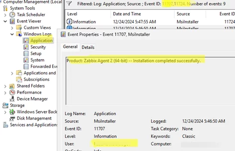 Software installation / removal events in Windows (ID 11707 and 11724)