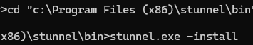 stunnel.exe -install - run client on windows