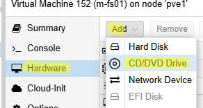Add additional CD/DVD drive to VM's hardware