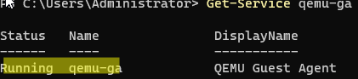 Checj QEMU guest agent running