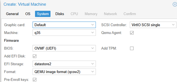 Configure Windows VM virtual disk settings on Proxmox