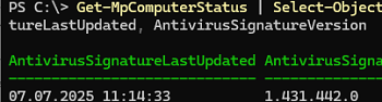 Get-MpComputerStatus 