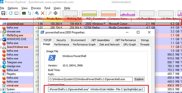 Process Explorer - view disk IO